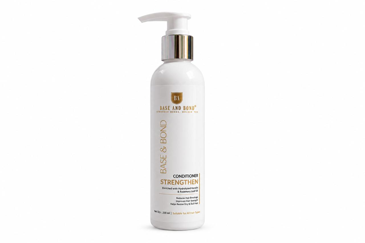 BASE AND BOND - CONDITIONER STRENGTHEN (Enriched with Hydrolyzed Keratin & Rosemary Leaf Oil