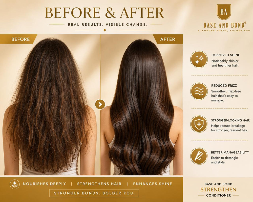 BASE AND BOND - CONDITIONER STRENGTHEN (Enriched with Hydrolyzed Keratin & Rosemary Leaf Oil